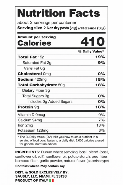 Fusilli & Pesto Sauce